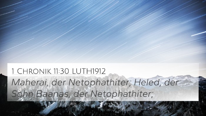 1 Chronik 11:30 LUTH1912 Bible Verse Image