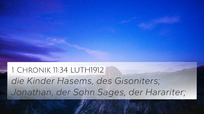 1 Chronik 11:34 LUTH1912 Bible Verse Image