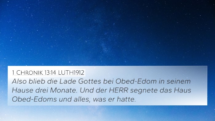 1 Chronik 13:14 LUTH1912 4K Wallpaper - Also blieb die Lade Gottes bei Obed-Edom in - 4K Wallpaper Bible Verse