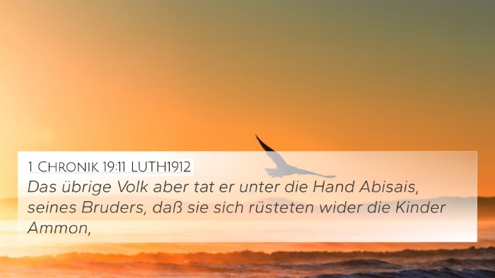 1 Chronik 19:11 LUTH1912 4K Wallpaper - Das übrige Volk aber tat er unter die Hand - 4K Wallpaper Bible Verse