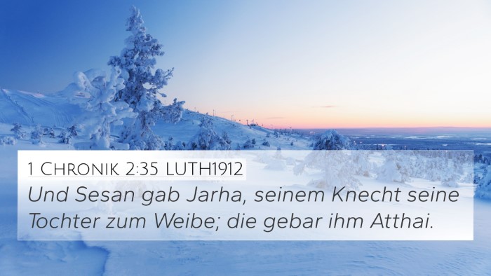 1 Chronik 2:35 LUTH1912 4K Wallpaper - Und Sesan gab Jarha, seinem Knecht seine Tochter - 4K Wallpaper Bible Verse