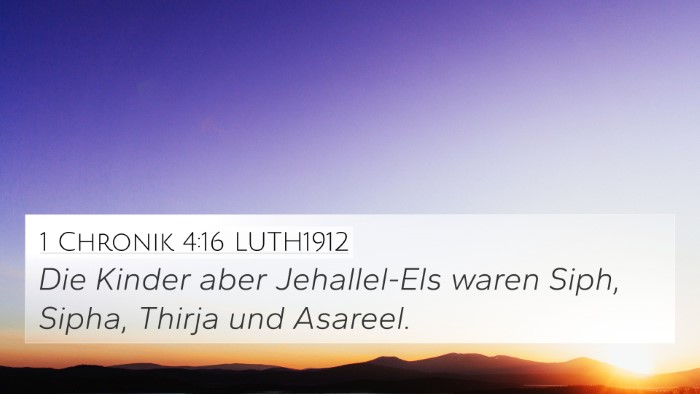 1 Chronik 4:16 LUTH1912 4K Wallpaper - Die Kinder aber Jehallel-Els waren Siph, Sipha, - 4K Wallpaper Bible Verse