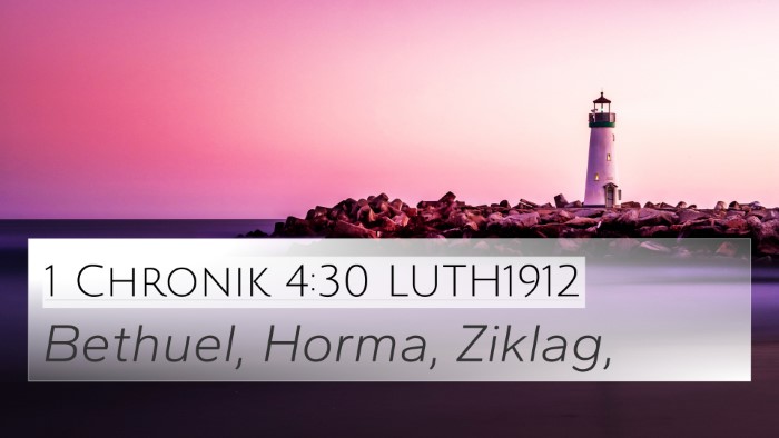 1 Chronik 4:30 LUTH1912 Bible Verse Image