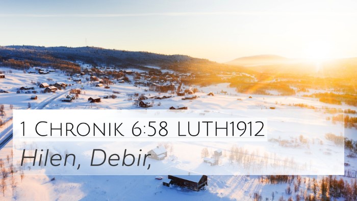 1 Chronik 6:58 LUTH1912 4K Wallpaper - Hilen, - 4K Wallpaper Bible Verse