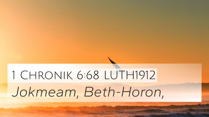 1 Chronik 6:68 LUTH1912 Bible Verse Image