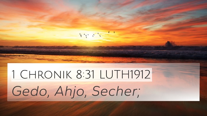 1 Chronik 8:31 LUTH1912 Bible Verse Image