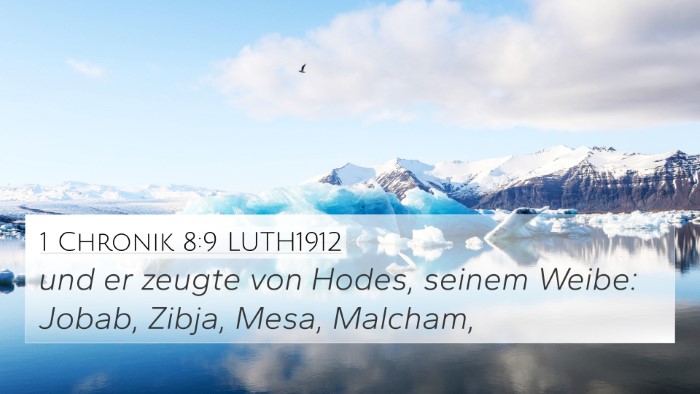1 Chronik 8:9 LUTH1912 4K Wallpaper - und er zeugte von Hodes, seinem Weibe: Jobab, - 4K Wallpaper Bible Verse