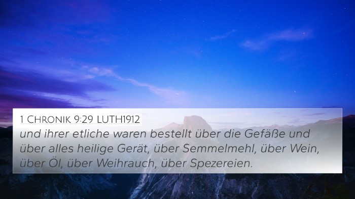 1 Chronik 9:29 LUTH1912 Bible Verse Image