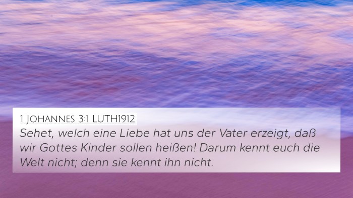 1 Johannes 3:1 LUTH1912 Bible Verse Image