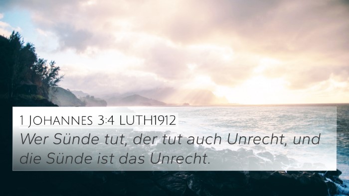 1 Johannes 3:4 LUTH1912 4K Wallpaper - Wer Sünde tut, der tut auch Unrecht, und die - 4K Wallpaper Bible Verse