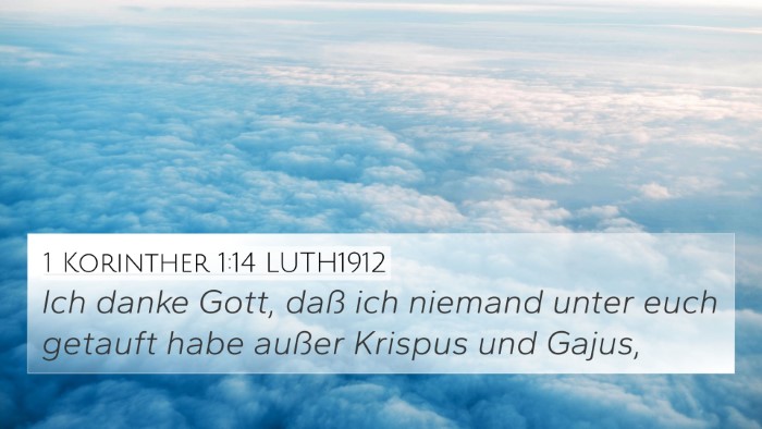 1 Korinther 1:14 LUTH1912 Bible Verse Image