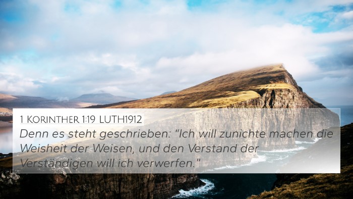 1 Korinther 1:19 LUTH1912 Bible Verse Image