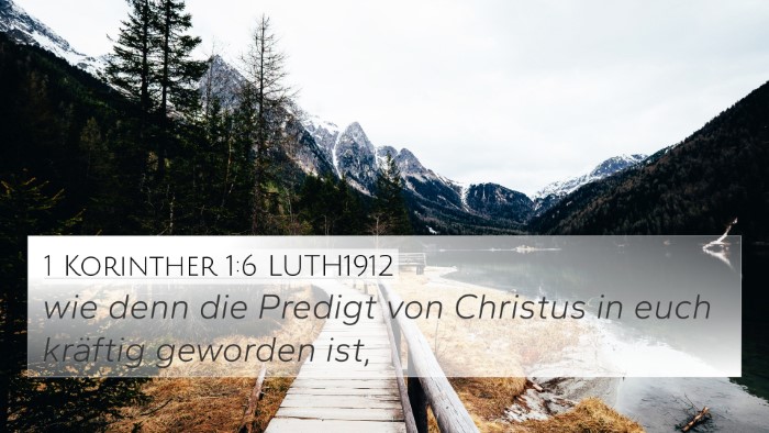 1 Korinther 1:6 LUTH1912 Bible Verse Image