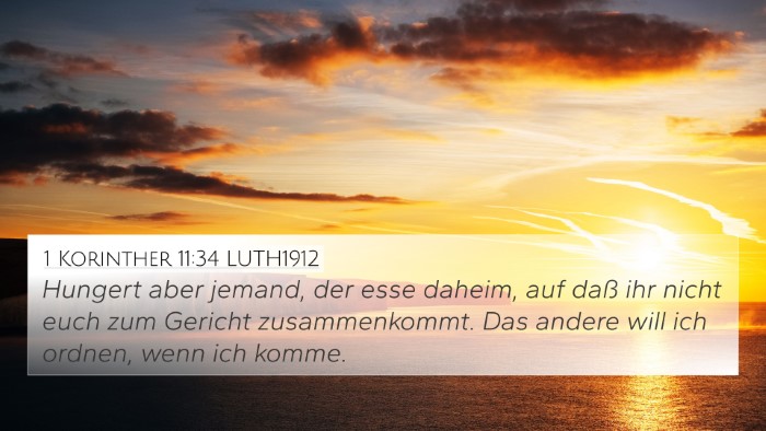 1 Korinther 11:34 LUTH1912 Bible Verse Image
