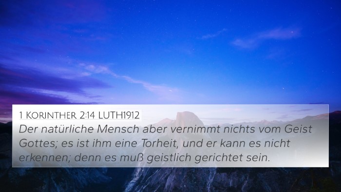 1 Korinther 2:14 LUTH1912 Bible Verse Image