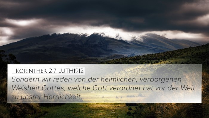 1 Korinther 2:7 LUTH1912 Bible Verse Image