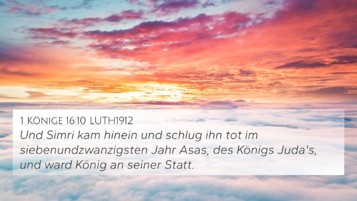 1 Könige 16:10 LUTH1912 Bible Verse Image