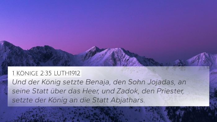 1 Könige 2:35 LUTH1912 Bible Verse Image