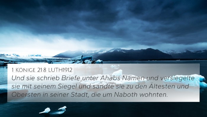 1 Könige 21:8 LUTH1912 Bible Verse Image
