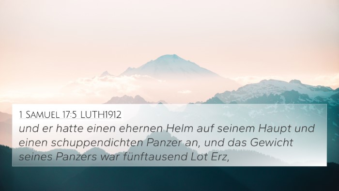 1 Samuel 17:5 LUTH1912 4K Wallpaper - und er hatte einen ehernen Helm auf seinem Haupt - 4K Wallpaper Bible Verse