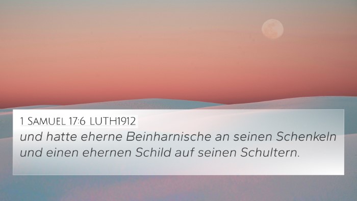 1 Samuel 17:6 LUTH1912 4K Wallpaper - und hatte eherne Beinharnische an seinen - 4K Wallpaper Bible Verse