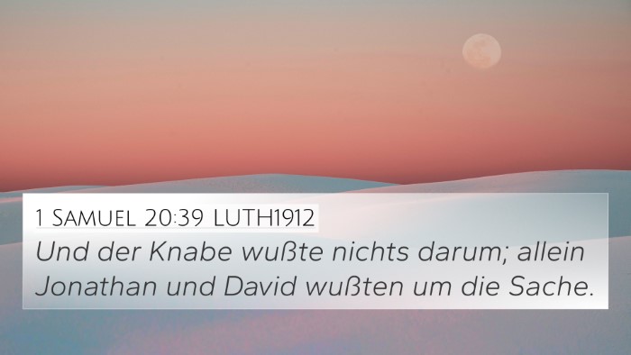 1 Samuel 20:39 LUTH1912 4K Wallpaper - Und der Knabe wußte nichts darum; allein - 4K Wallpaper Bible Verse