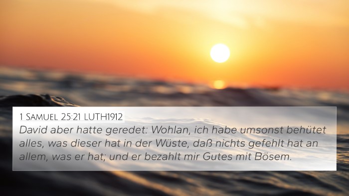 1 Samuel 25:21 LUTH1912 Bible Verse Image