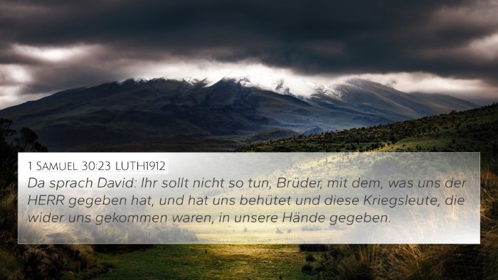 1 Samuel 30:23 LUTH1912 4K Wallpaper - Da sprach David: Ihr sollt nicht so tun, Brüder, - 4K Wallpaper Bible Verse