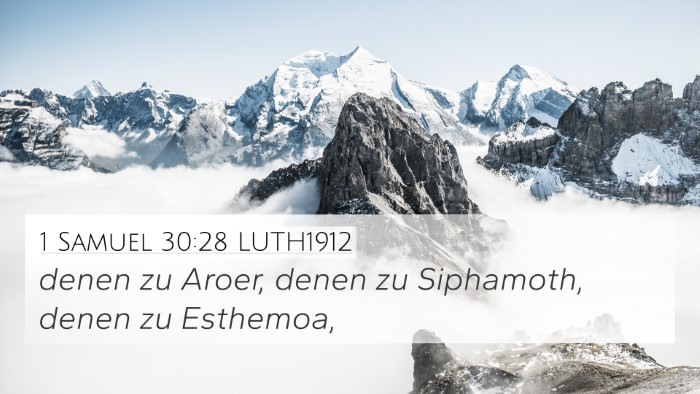 1 Samuel 30:28 LUTH1912 4K Wallpaper - denen zu Aroer, denen zu Siphamoth, denen zu - 4K Wallpaper Bible Verse