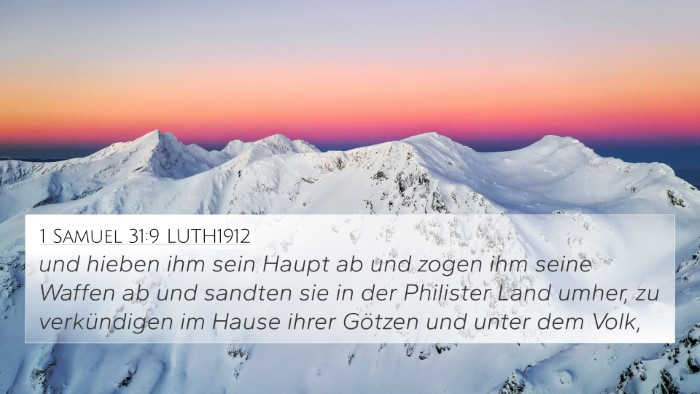 1 Samuel 31:9 LUTH1912 Bible Verse Image
