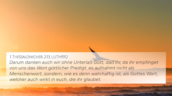 1 Thessalonicher 2:13 LUTH1912 Bible Verse Image