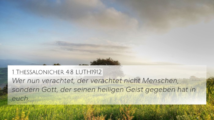 1 Thessalonicher 4:8 LUTH1912 Bible Verse Image