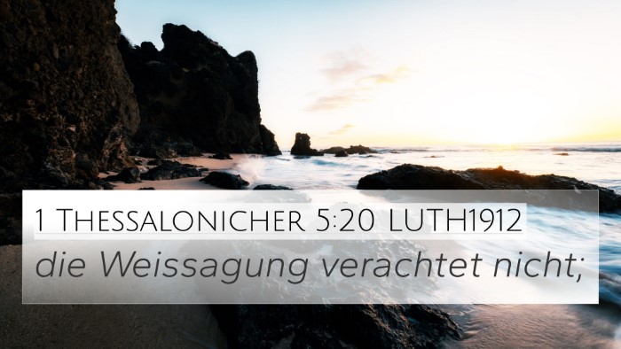 1 Thessalonicher 5:20 LUTH1912 4K Wallpaper - die Weissagung verachtet - 4K Wallpaper Bible Verse