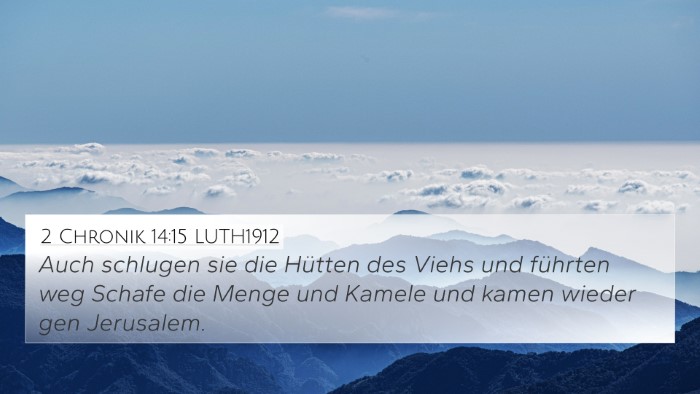 2 Chronik 14:15 LUTH1912 4K Wallpaper - Auch schlugen sie die Hütten des Viehs und - 4K Wallpaper Bible Verse