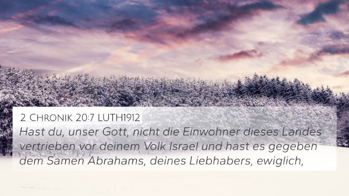 2 Chronik 20:7 LUTH1912 Bible Verse Image