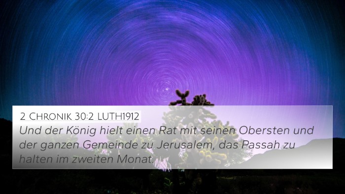 2 Chronik 30:2 LUTH1912 Bible Verse Image