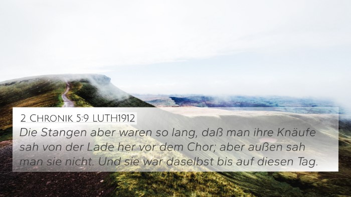 2 Chronik 5:9 LUTH1912 4K Wallpaper - Die Stangen aber waren so lang, daß man ihre - 4K Wallpaper Bible Verse