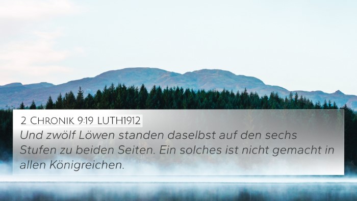 2 Chronik 9:19 LUTH1912 4K Wallpaper - Und zwölf Löwen standen daselbst auf den sechs - 4K Wallpaper Bible Verse