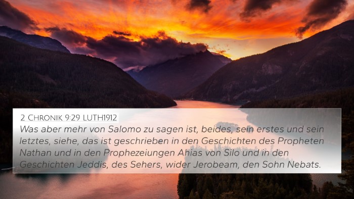 2 Chronik 9:29 LUTH1912 Bible Verse Image