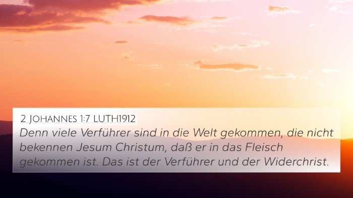 2 Johannes 1:7 LUTH1912 Bible Verse Image