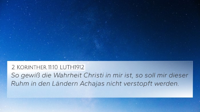 2 Korinther 11:10 LUTH1912 Bible Verse Image
