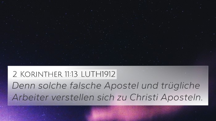 2 Korinther 11:13 LUTH1912 Bible Verse Image