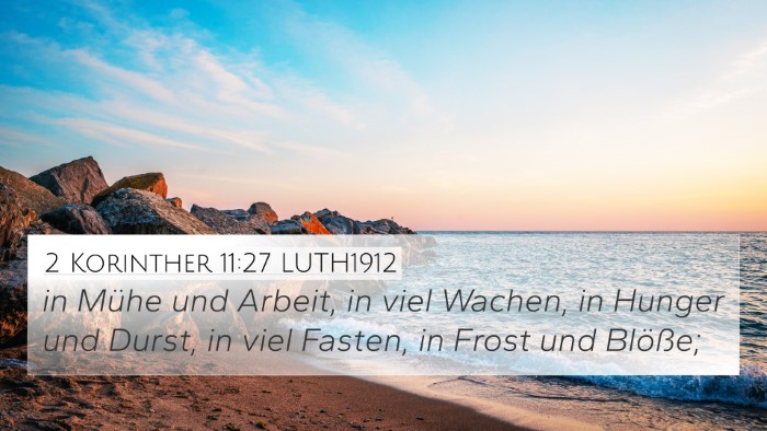 2 Korinther 11:27 LUTH1912 4K Wallpaper - in Mühe und Arbeit, in viel Wachen, in Hunger - 4K Wallpaper Bible Verse