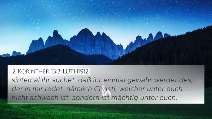 2 Korinther 13:3 LUTH1912 Bible Verse Image