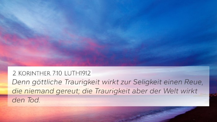 2 Korinther 7:10 LUTH1912 Bible Verse Image