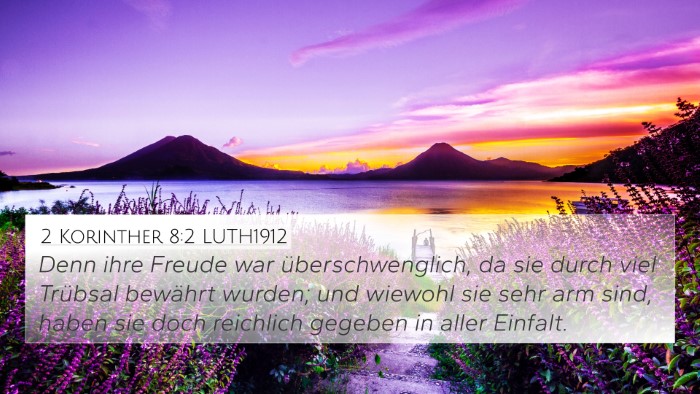 2 Korinther 8:2 LUTH1912 Bible Verse Image