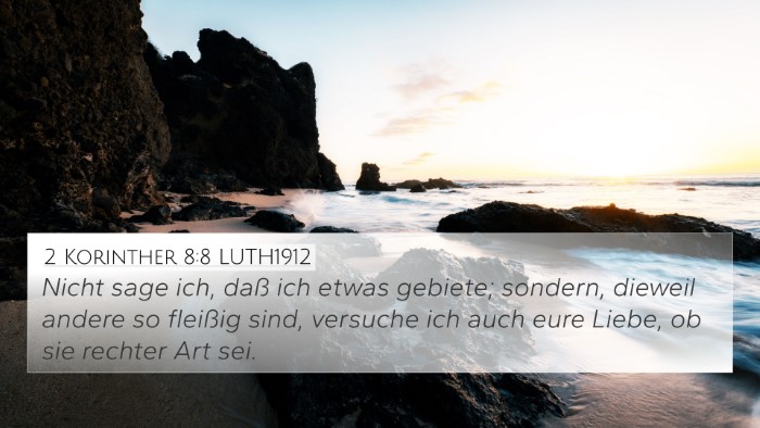 2 Korinther 8:8 LUTH1912 Bible Verse Image