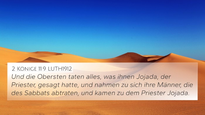 2 Könige 11:9 LUTH1912 Bible Verse Image