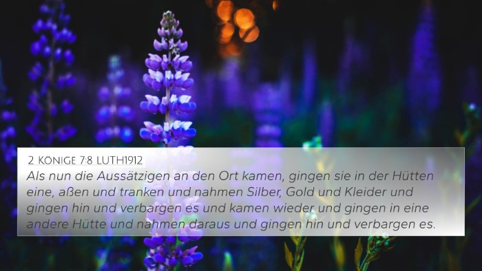 2 Könige 7:8 LUTH1912 4K Wallpaper - Als nun die Aussätzigen an den Ort kamen, gingen - 4K Wallpaper Bible Verse