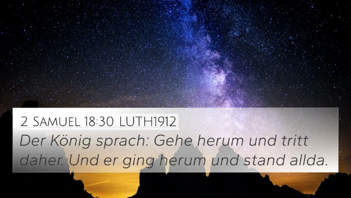 2 Samuel 18:30 LUTH1912 4K Wallpaper - Der König sprach: Gehe herum und tritt daher. - 4K Wallpaper Bible Verse